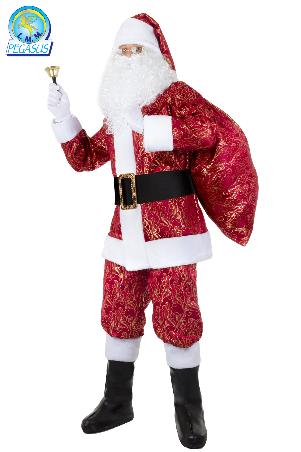 BABBO NATALE ADULTO BROCCATO ROSSO